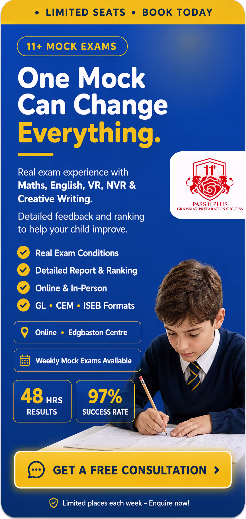 11 plus mock exams banner